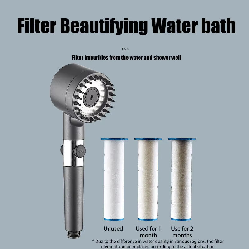 Shower Filter Four Modes Bathroom Accessories Head Massage Showerhead Replete for Shower Heads Knobs Showers Parts Fixture Home